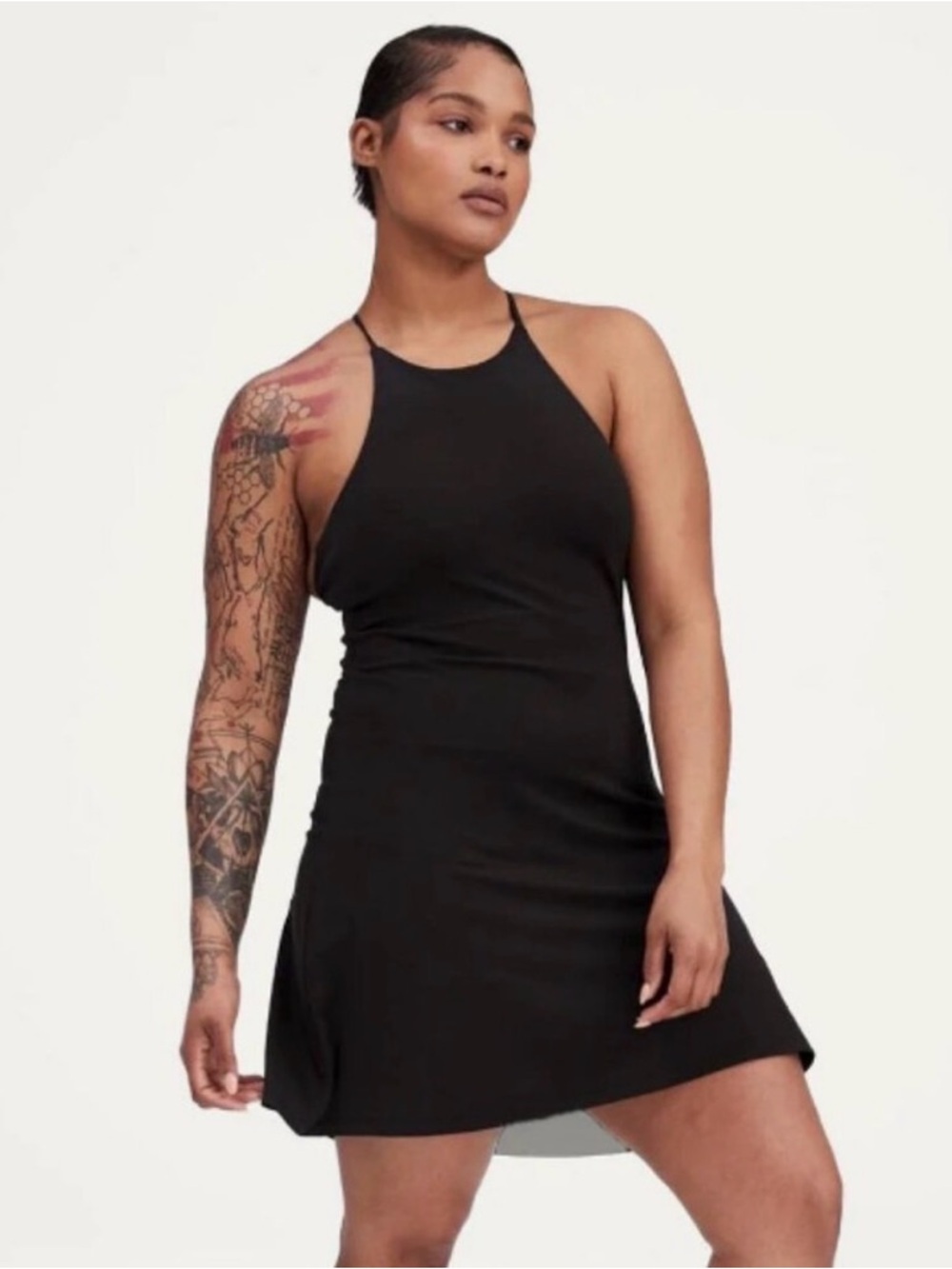 Black Workout Dress with Built In Shorts